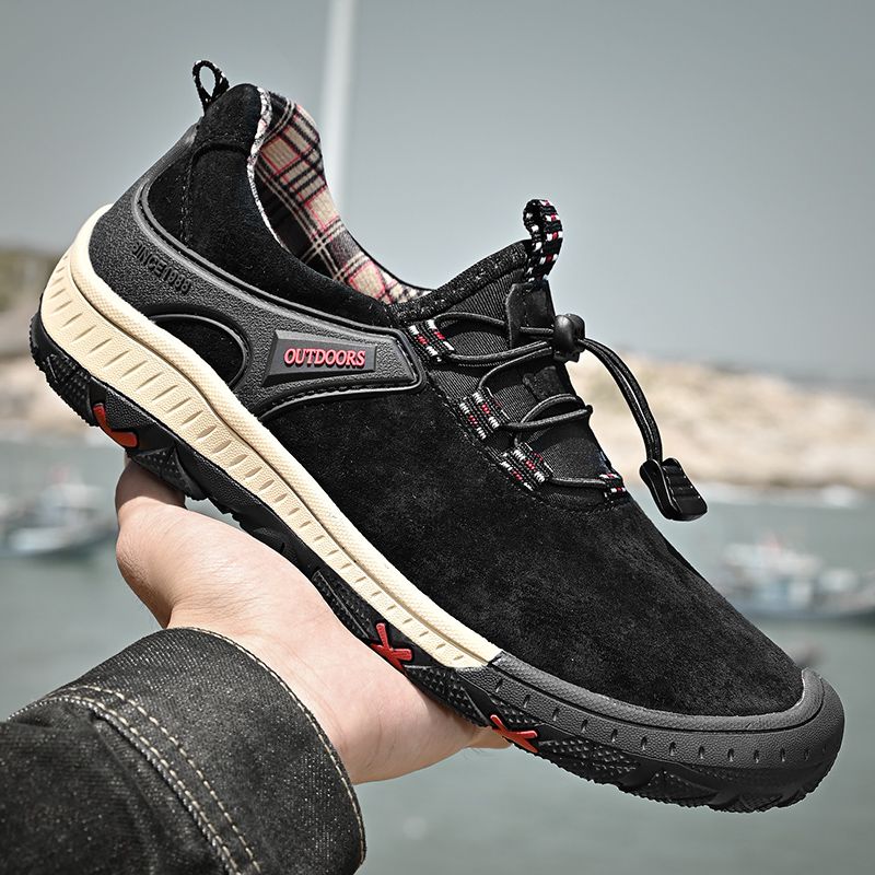 Outdoor Hiking Sneakers Sping Casual Men Shoes Breathable Suede Leather Anti-skid Walking Shoe Hot Sale Footwear_voghion.com