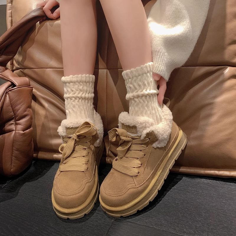 Nouvelles bottes courtes en coton à semelles épaisses antidérapantes pour enfants, chaussures de neige chaudes avec cachemire_voghion.com