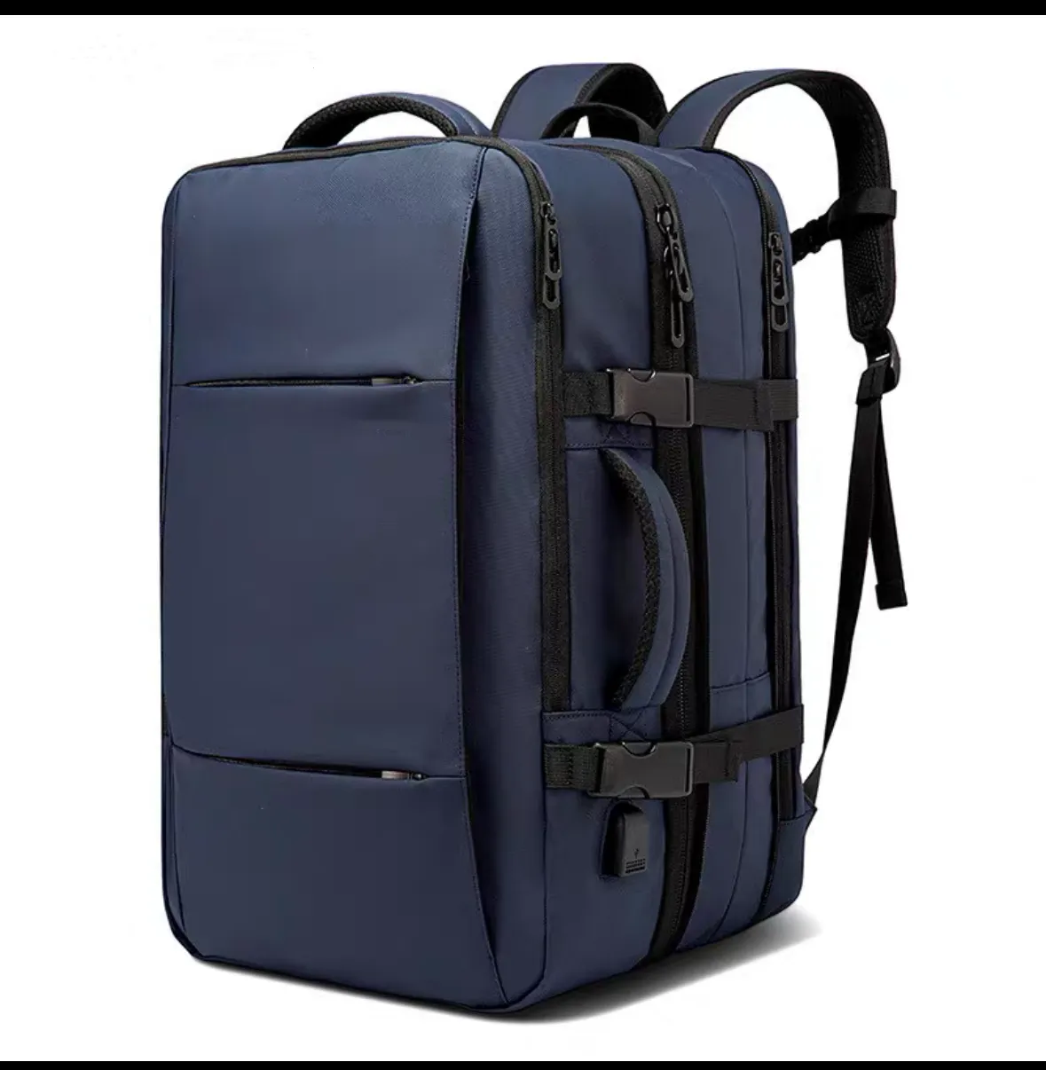 Travel Men Business School Expandable USB Bag Large Capacity 17.3 Laptop Waterproof Fashion Backpack_voghion.com