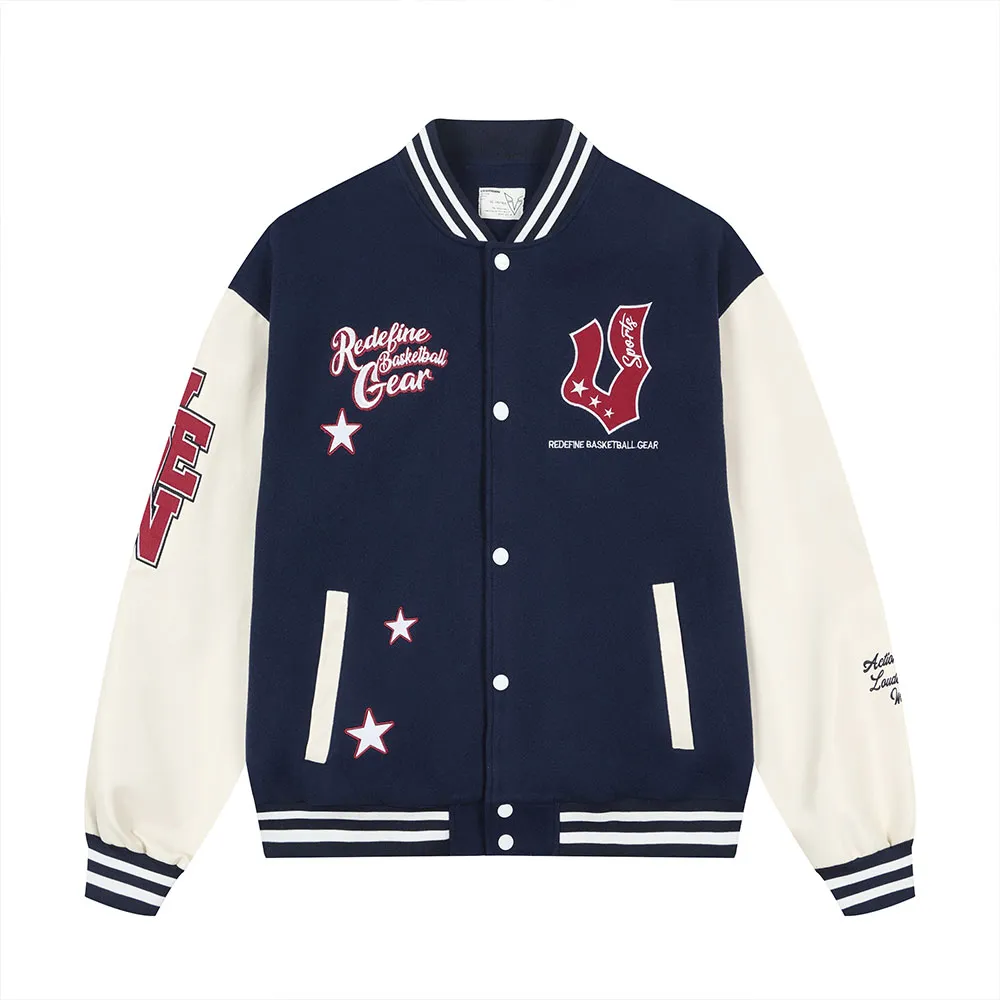 Veidoorn Preppy College-Jacke für Herren und Teenager, schicker Buchstabendruck, starke Stickerei, lässiger Baseball-Mantel für Herbst und Winter_voghion.com