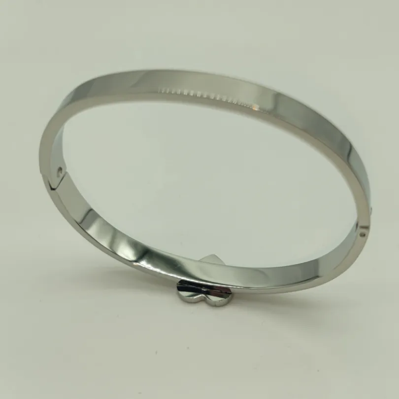 Klassischer Armreif Für Damen Silberbeschichteter Edelstahl_voghion.com