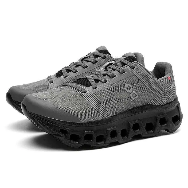 Black 2025 Spring New Shock-absorbing Thick Soled Running Sports Dad Mens Shoes Z250121-1_voghion.com