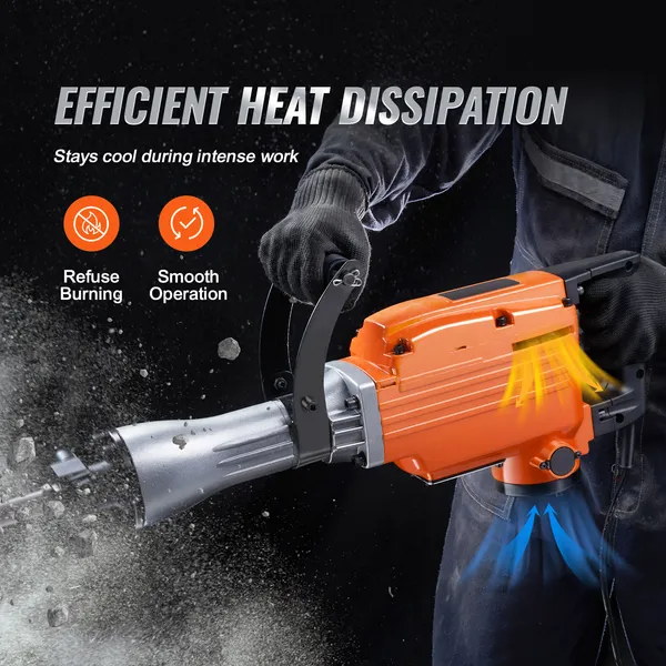 Abbruchhammer, Betonbrecher, 2200W Elektrohammer, 6 Meißelaufsätze_voghion.com