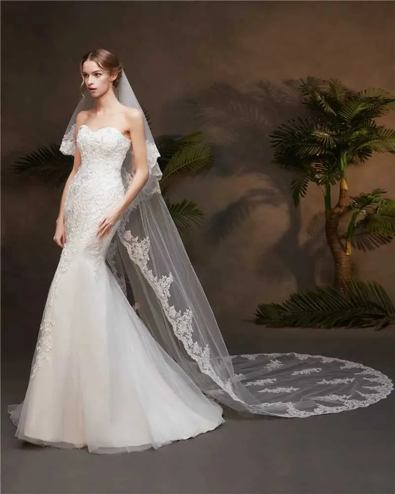 Velo da sposa Hir Jewelry Lyer 2 Lce Edge 3M Cthedrl con pettine per la sposa Veli da sposa Accessori Vil Velos De_voghion.com