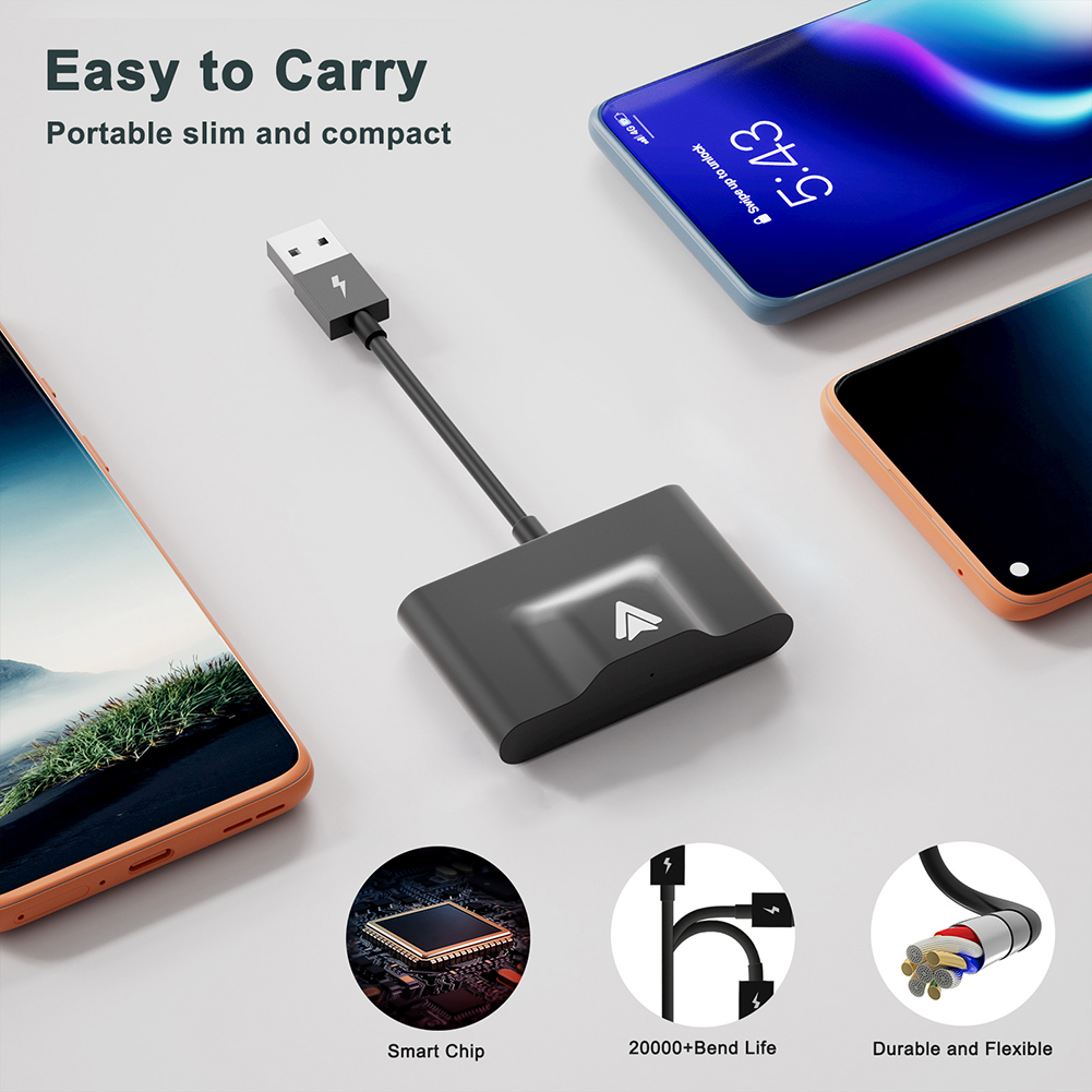 Wireless CarPlay Dongle For Andriod Car Navigation USB Adapter  Wireless Carplay Dongle Plug Play 5GHz Online Update_voghion.com