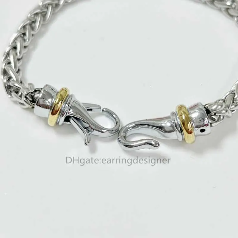 Bracciale da donna, bracciale rigido con gancio, gioielli in argento Sterling di design, bracciale da donna con ciondolo, fibbia in filo intrecciato, argento 14k_voghion.com