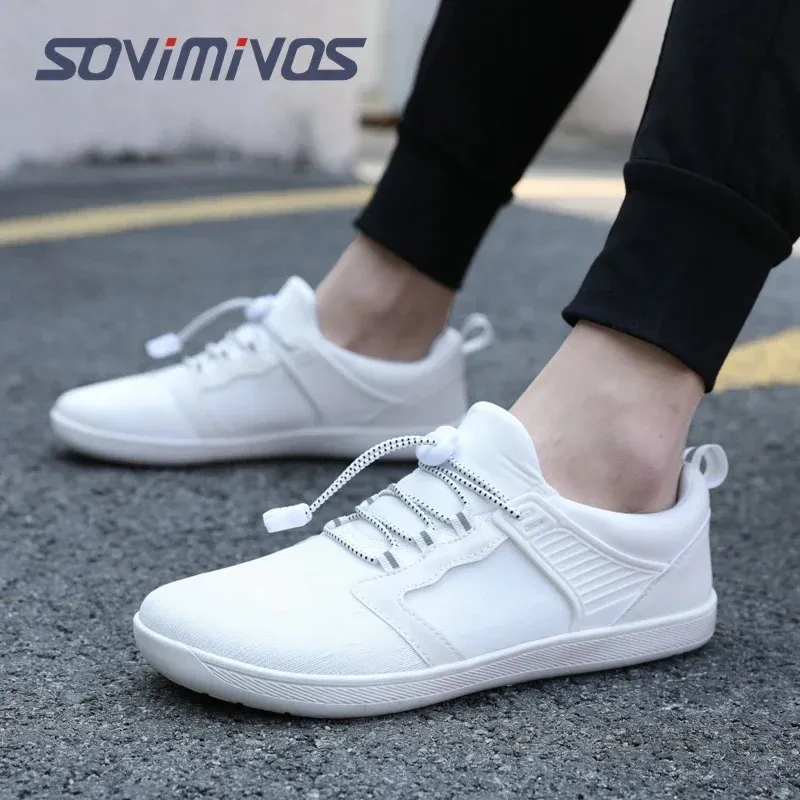 Mens Cross-Trainer Casual Sneakers Barefoot Shoes | Wide Toe Box Womens Minimalist Trail Runner Canvas Loafers 240624_voghion.com