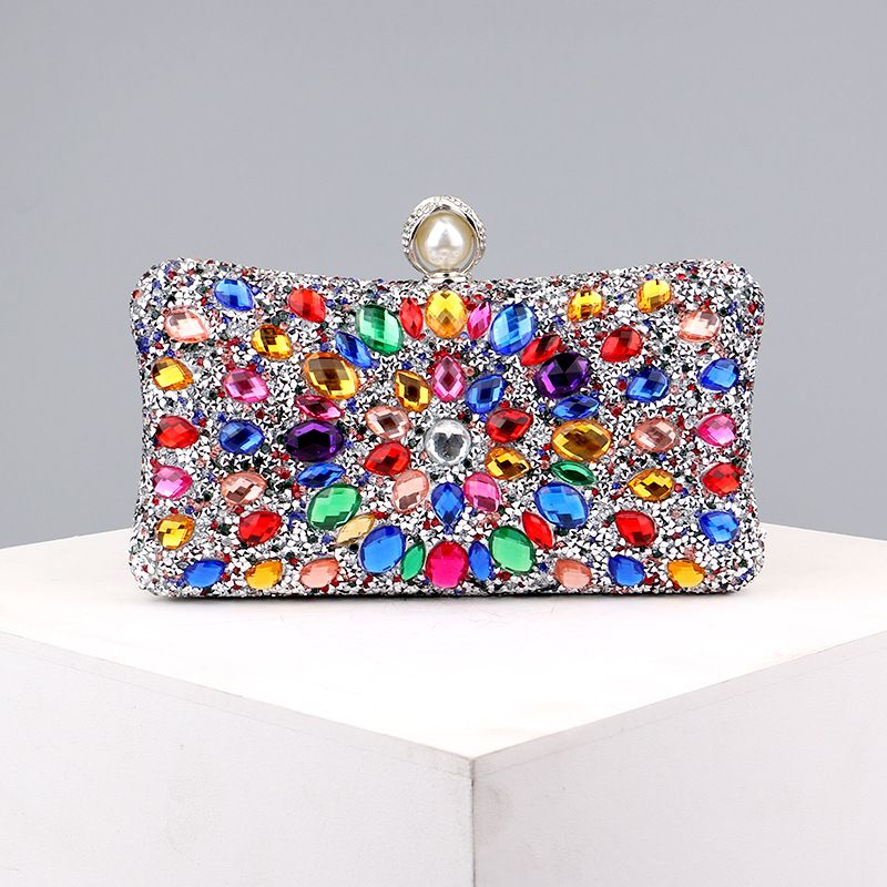 Sac de soirée polyvalent pour banquet de mode féminine avec incrustations de diamants populaires_voghion.com