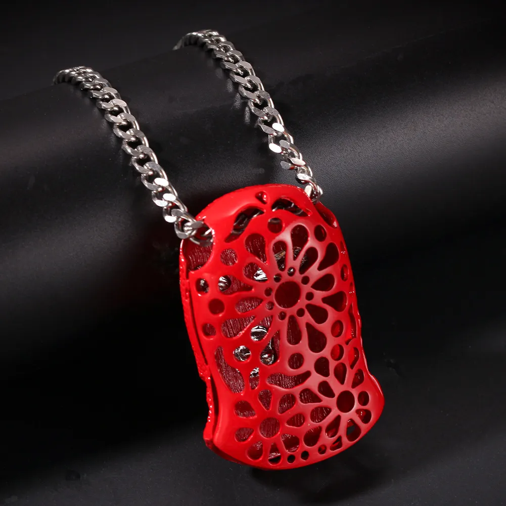 Balaclava Masken Halskette In Rotgold Mit Cuban Chain Kette_voghion.com