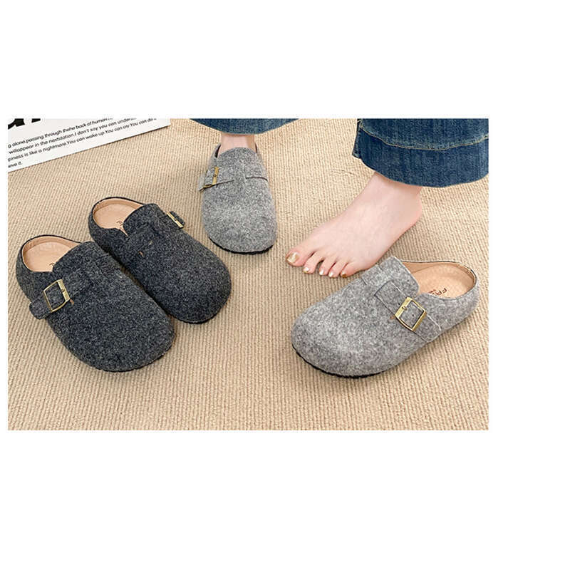 Mary Jane Burkham Half Slippers Flat Bottom Hundred Single Foot Lazy Damesschoenen_voghion.com