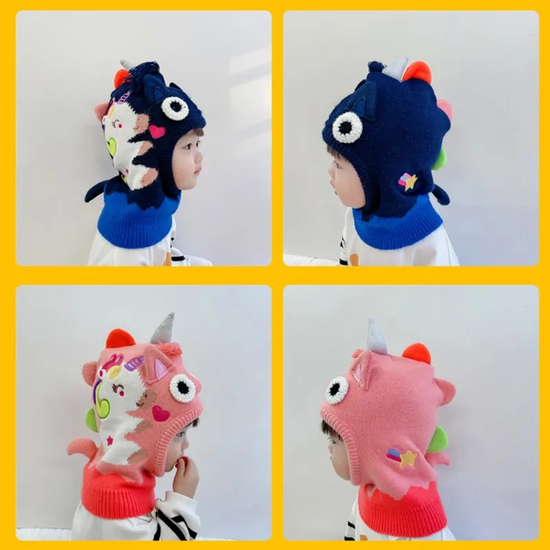 Berretti N7YD Per Pony/Dinosauro Sciarpa Invernale Lavorata A Maglia Completo Copricapo Passamontagna Antivento Attività All'aria Aperta Sport Baby Gi_voghion.com