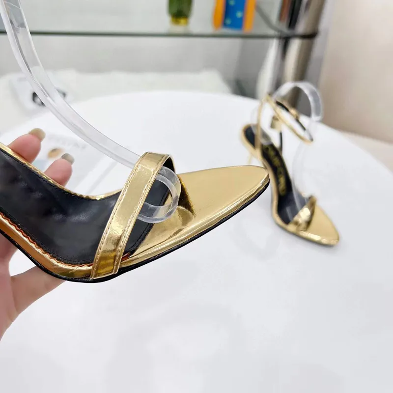 Nejnovější módní sandály na jehlovém podpatku 10,5 cm Dámské značkové vysoké podpatky, letní sandály, kotníkové šaty, shoefactory_voghion.com