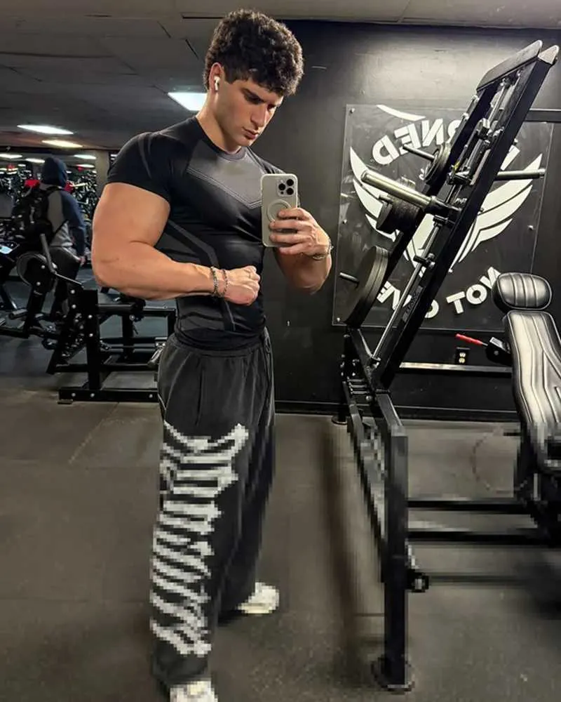 T-shirt de compression à manches courtes pour homme, séchage rapide, pour vélo, course à pied, entraînement, vêtements de sport, W250317_voghion.com