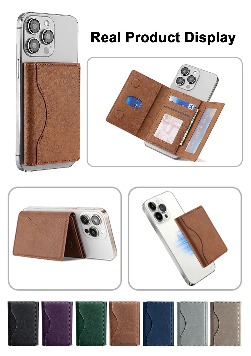 Magnetische Handyhülle Mit Kartenfach Für Iphone Magsafe Leder_voghion.com