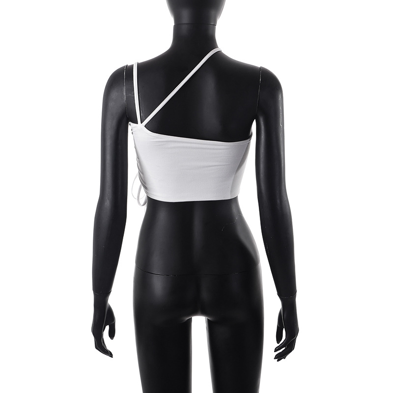 M22TP643 ins Inner Tank Women's Slim Fit Solid Color Sexy Open Back Wrap Top_voghion.com