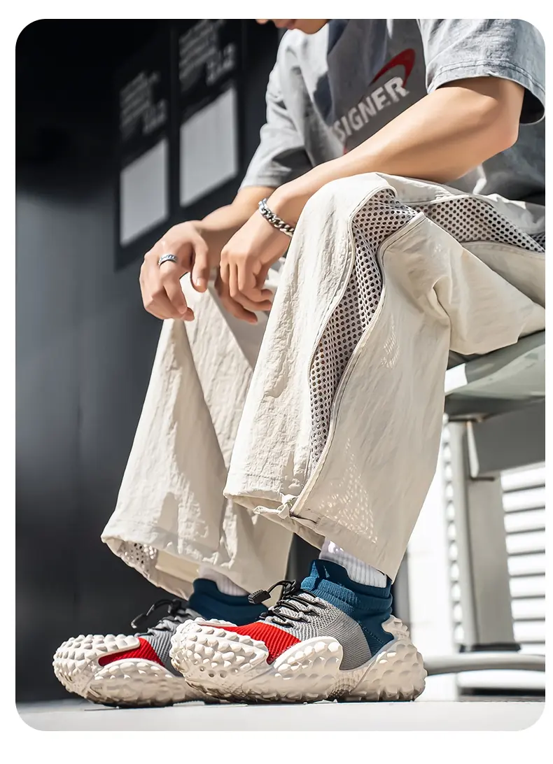 Baskets décontractées pour homme avec semelle pneu et tissu respirant_voghion.com