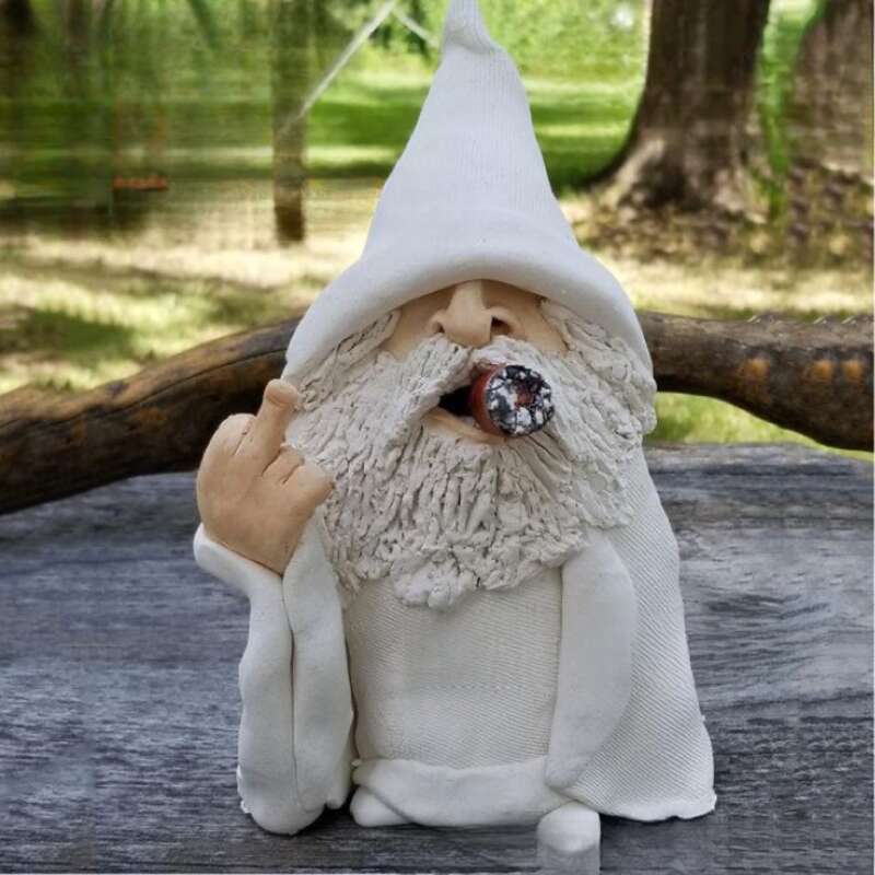 Ny ornamenthage røyking harpiks håndverk dverg sett statue hvit skjeggete gammel mann_voghion.com
