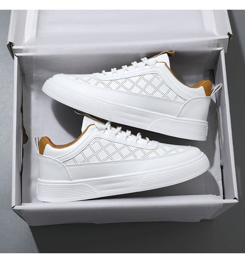 Scarpe da uomo coreane versatili, sportive, casual, alla moda, nuove, traspiranti, sottili, bianche, estive, 2024_voghion.com