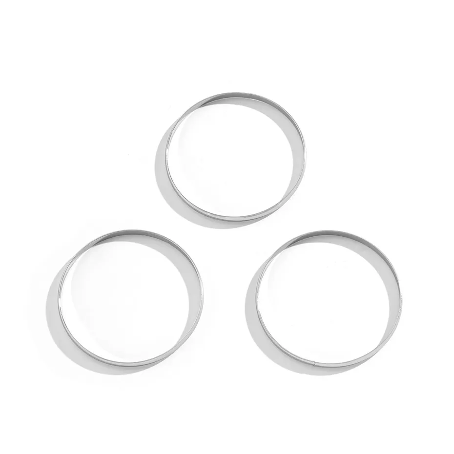 Gold Bangle Set 3 Pcs Punk Round Glossy Bracelets For Women_voghion.com