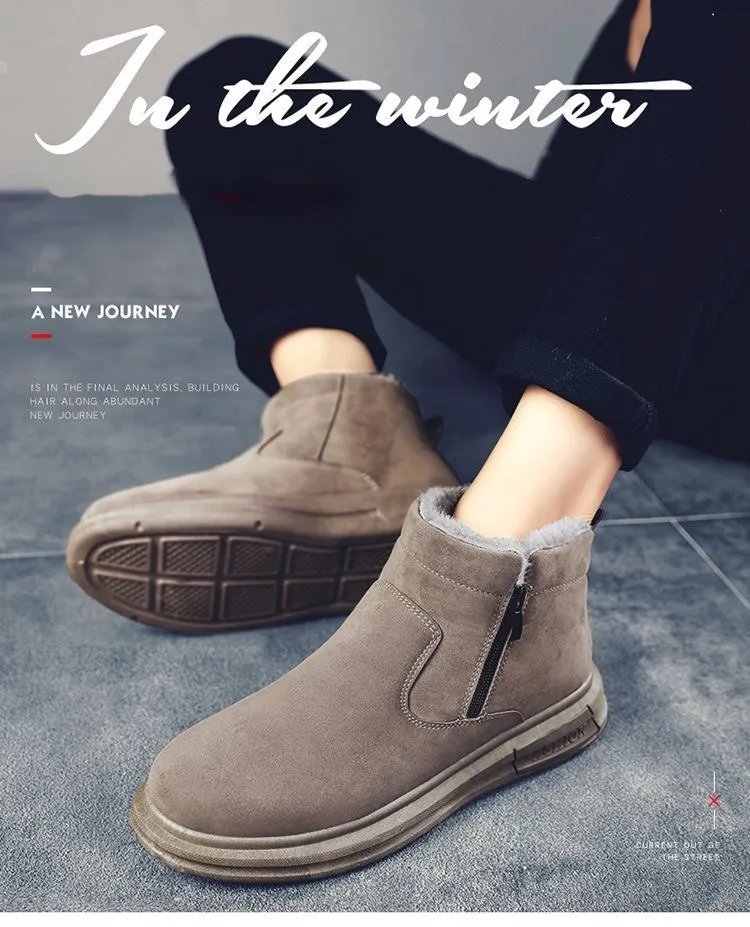 Grenzüberschreitender Großhandel neuer Winter-High-Top-Designer-Herrenschuhe Mode Schnee mit Plüsch dicker seitlicher Reißverschluss kalt_voghion.com