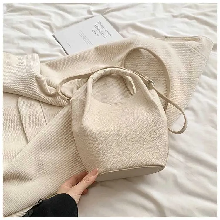 Einfache, solide Eimer-Handtaschen für Frauen, große Kapazität, lässige Pendler-Verbundtaschen, vielseitige Umhängetaschen für Frauen_voghion.com