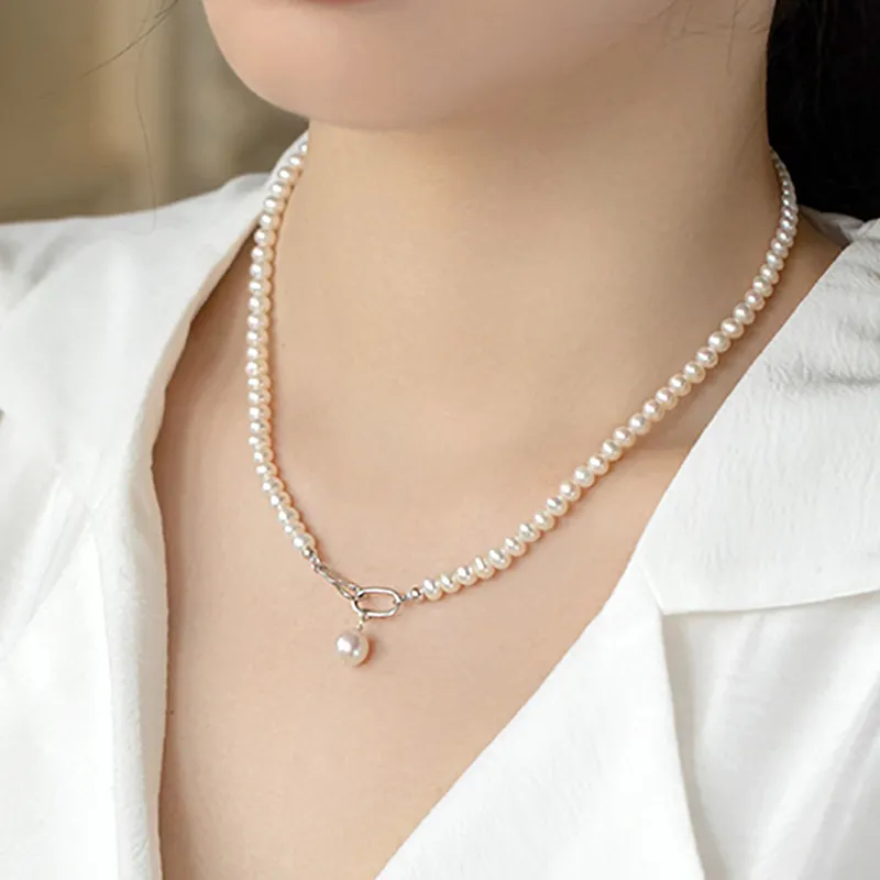 Ketten Echte Natürliche Perlenkette Frauen Sier Barock Kragenkette Weiblicher Schmuck Mädchen Party Geschenk Bankett_voghion.com