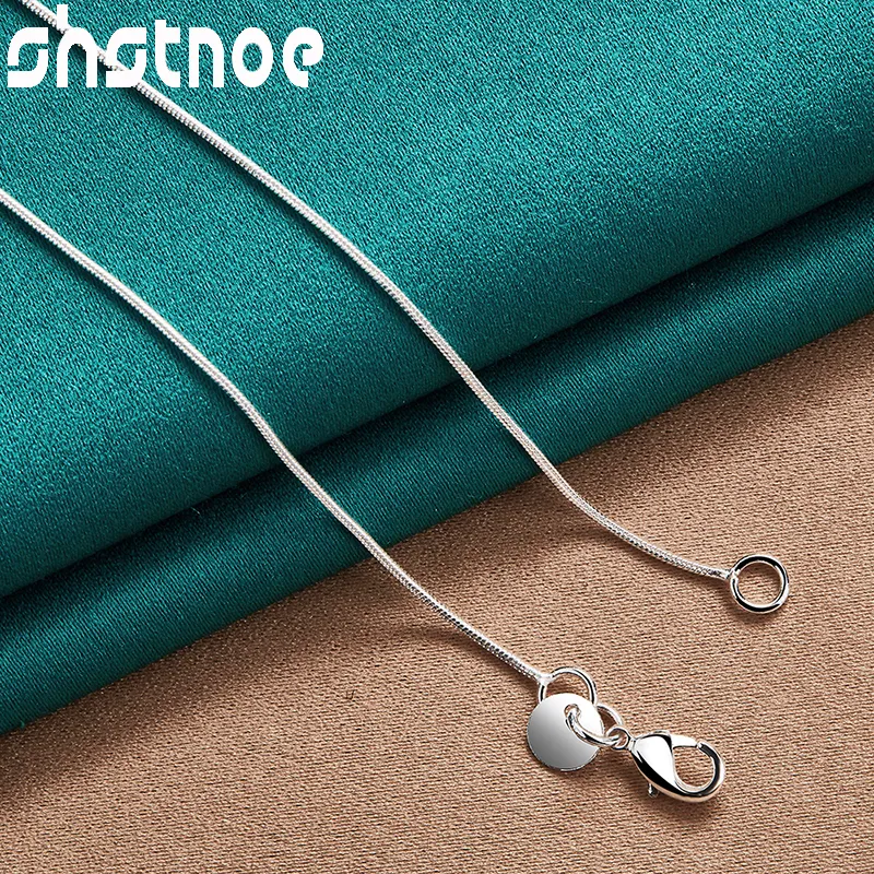 Ķēdītes SHSTONE Sterling Sier matētas gludas pērlīšu ķēdes kaklarota sievietēm ballītēm, saderināšanās, kāzām, modes piekariņš_voghion.com