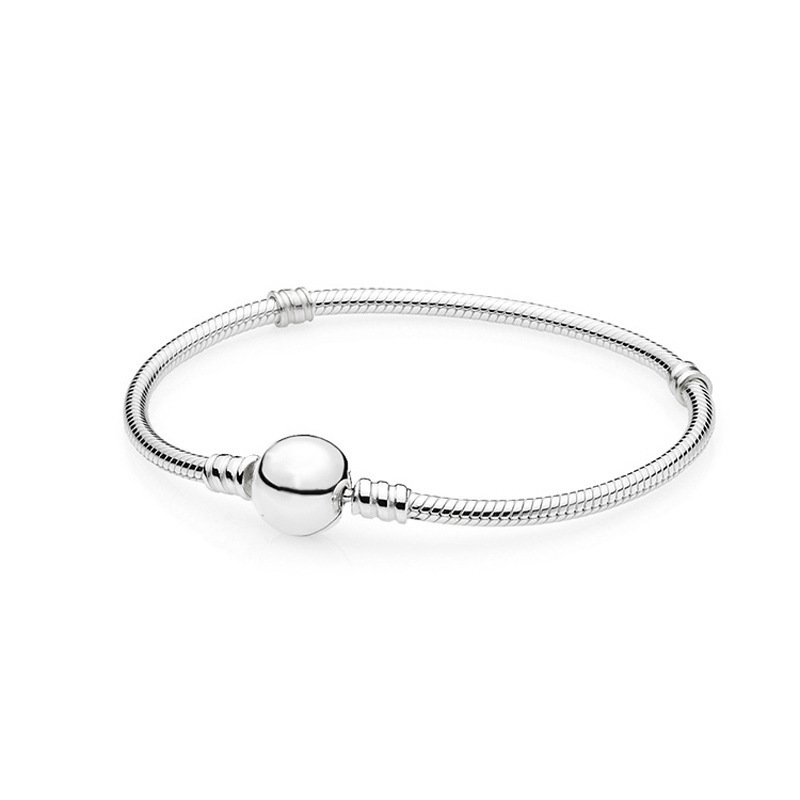 Jiaduolas Snake Bone Fashion Trend Family Buckle Copper Plated Silver Round DIY Basic Chain