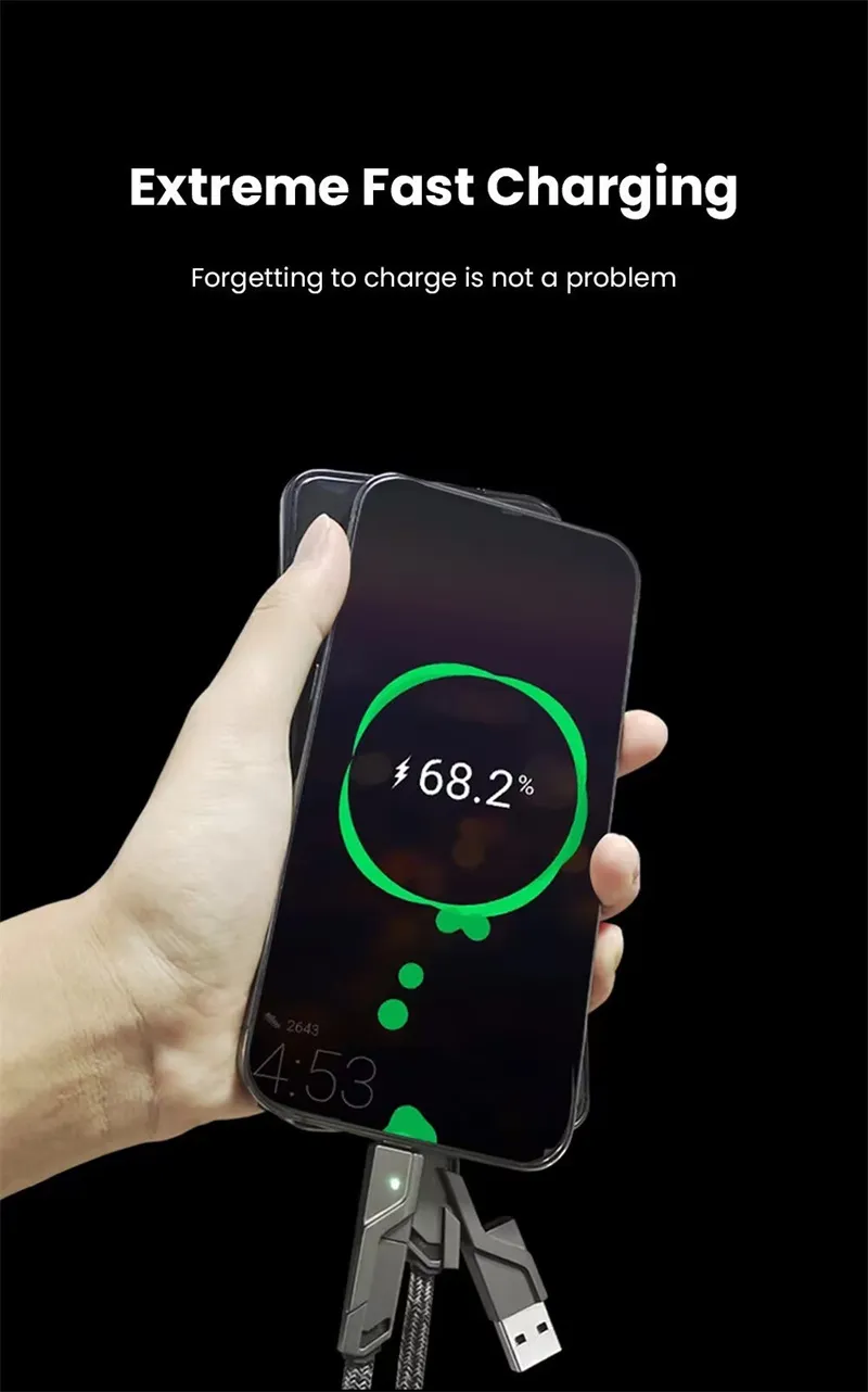4 In 1 PD 100W USB Type C Data Charging For IPhone 16 15 14 13 Samsung Xiaomi Redmi Huawei Wire Cable Fast Charger_voghion.com
