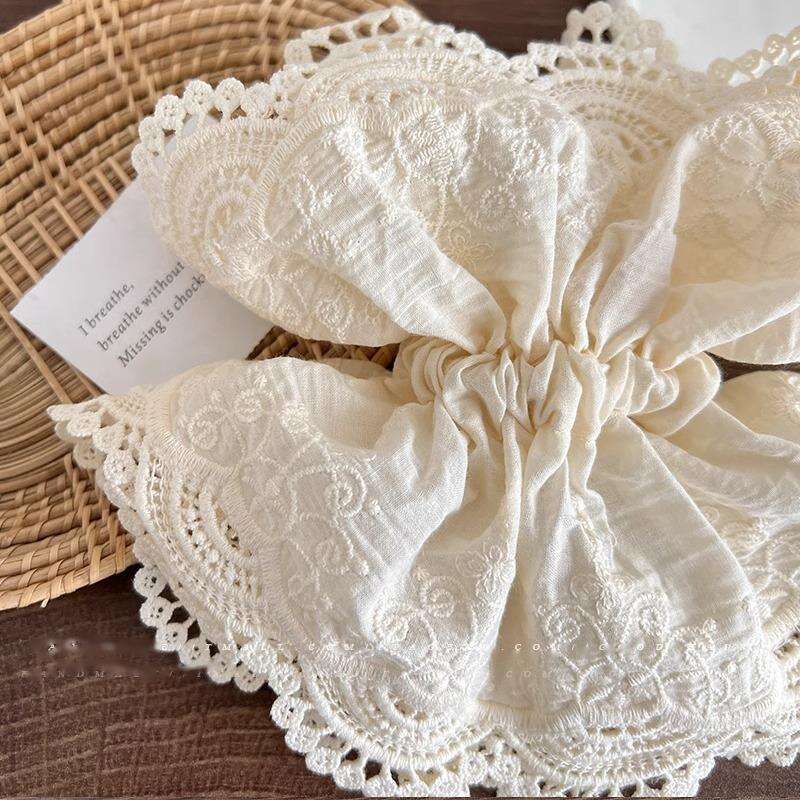 Large White Lace With Large Intestine Loop, Gentle Temperament For Women, Ponytail Tied Rope, High-end Hair Rope_voghion.com