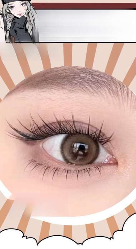 Natürlich segmentierte einzelne Wimpernbüschel, neue Manga-Wimpern, große Augen_voghion.com