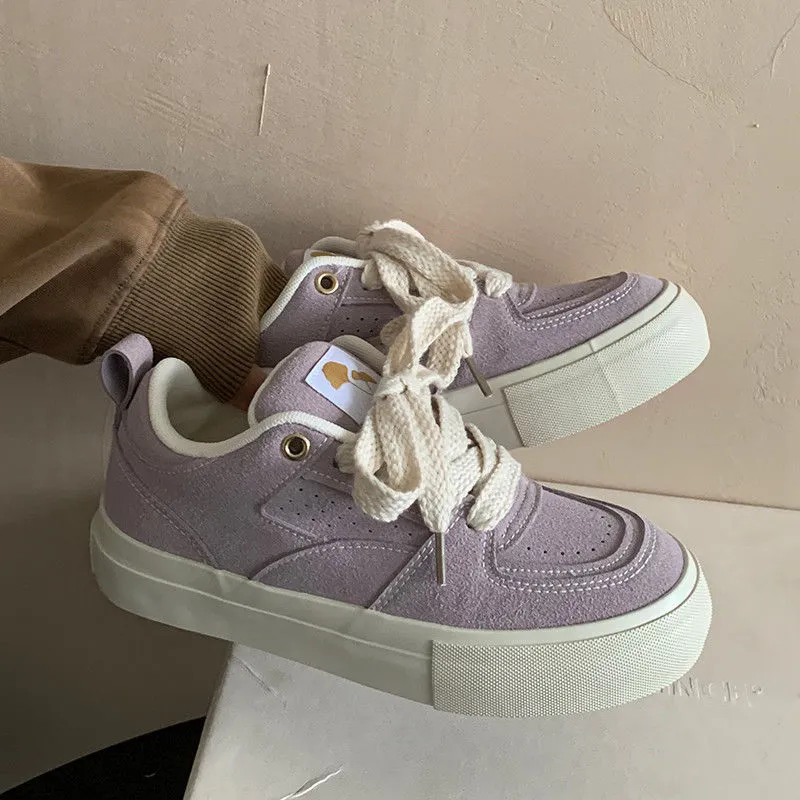 Casual Canvas Board Shoes With Thick Soles And Breathable Mesh_voghion.com