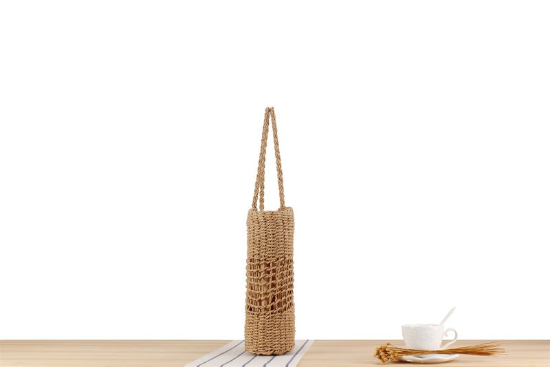 Gewebte Tasche aus Papierseil, neue französische Nischen-Hohlgewebetasche, eine Schulter, handgehaltene Strandtasche mit_voghion.com