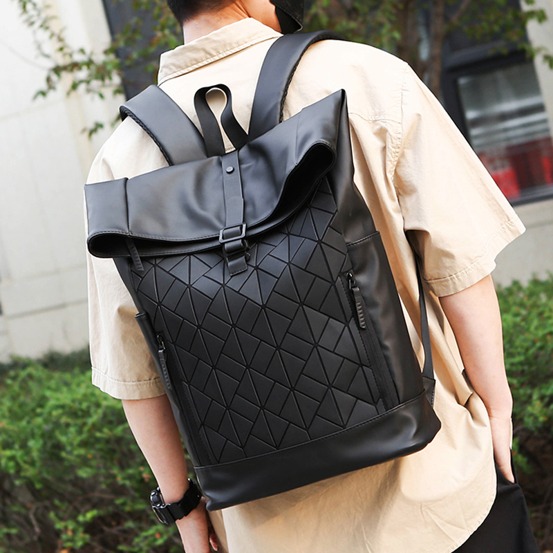 Luggage & Bags Backpack Men’s Backpack Large Capacity Computer Bag Student Diamond Backpack Waterproof Sports Leisure Travel Bag