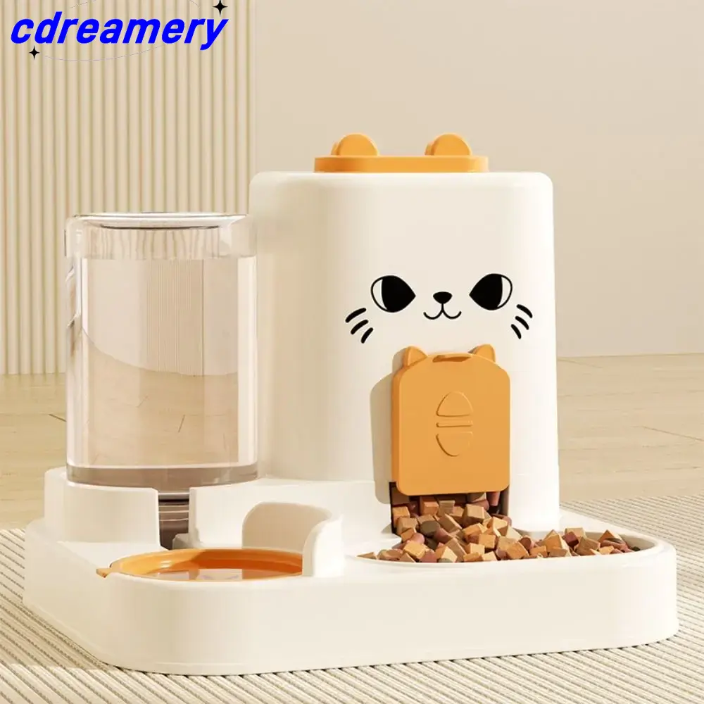 2-in-1 Cartoon Automatischer Futter- und Wasserspender für Haustiere, auslaufsicherer ABS-Kunststoff, Futternapf mit großem Fassungsvermögen für Hunde und Katzen_voghion.com