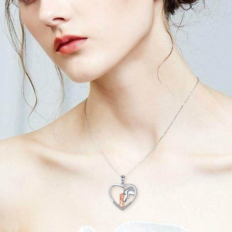 Nuovo amore moda tutto abbinato per ragazze e collana di gioielli a cavallo accessori di nicchia femminili_voghion.com