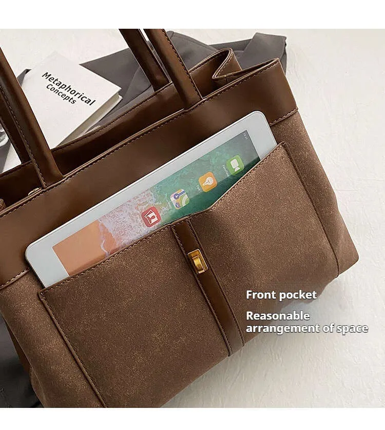 Damen Große Kapazität Pendler Nischendesign Lässig Alles Einfache Mode Pu Textur Einzelne Schulter Tragbarer Eimer_voghion.com