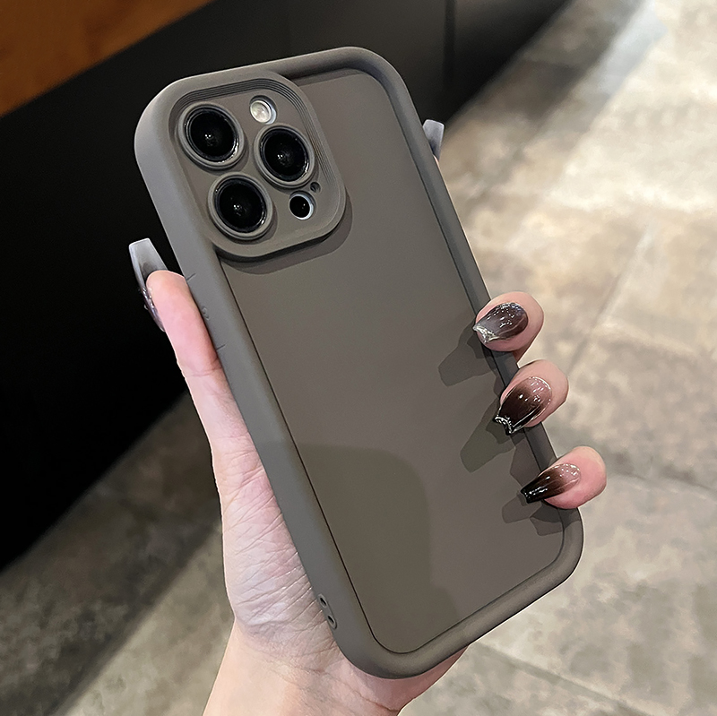 Solid color skin-friendly soft silicone shockproof mobile phone case, simple all-inclusive mobile phone case_voghion.com