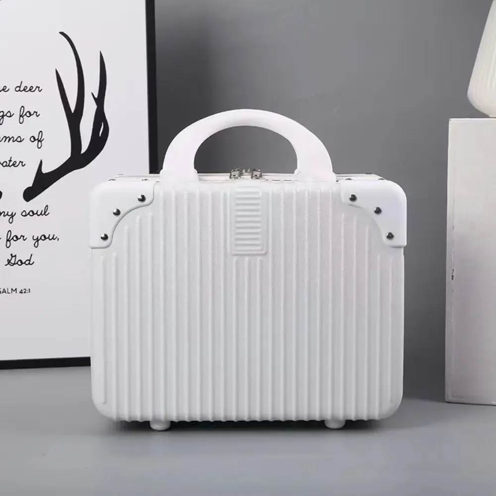 14 Zoll Mini Reeskoffer Portable Kosmetik Haltbar Hand Lage Organizer Make-up Kleng Passwuert Box Boarding Case_voghion.com