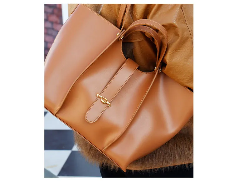 Abendtaschen Echtes Leder Tote Damentasche Herbst- und Wintermode Lässige Handtasche Schulter Große Kapazität Crossbody_voghion.com
