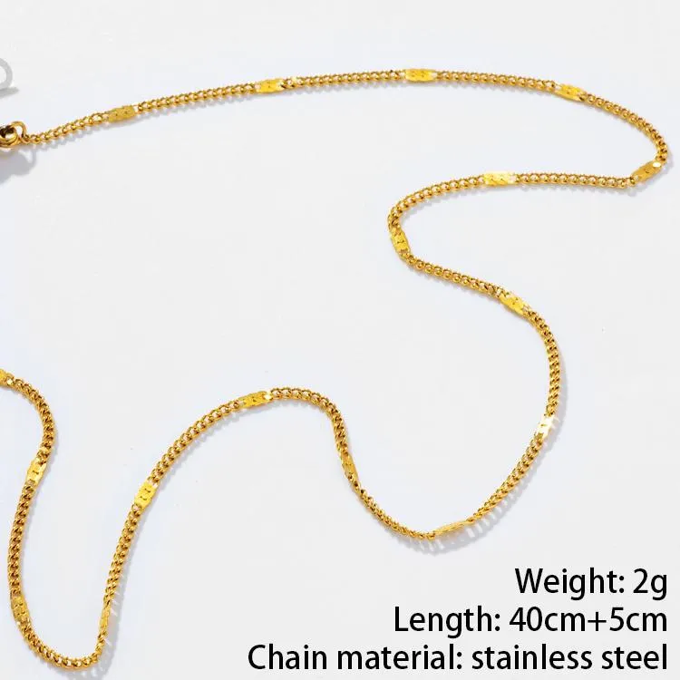 Pendant Necklaces Gold Chains Necklace For Women Stainless Steel Link Woman's Slim Lobster Clasp Adjustable Clavicle_voghion.com
