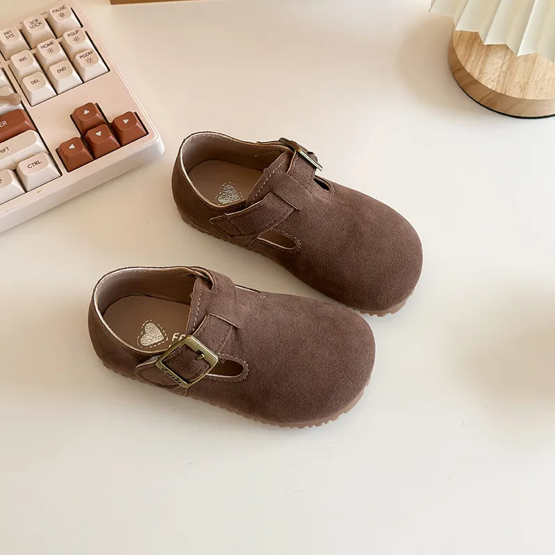 Børnesko med spænde og afslappet komfort, bløde og flade sko, unisex, forår, fritid, fleksible, små babysko_voghion.com
