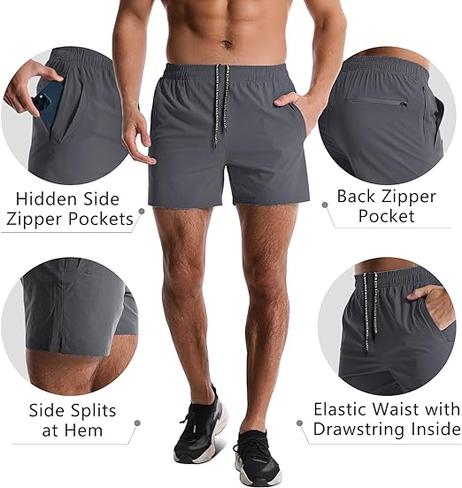 Muscle Fitness Shorts, Men's Mesh Quick Drying Quarter Pants, Summer Running Training Breathable Pants_voghion.com