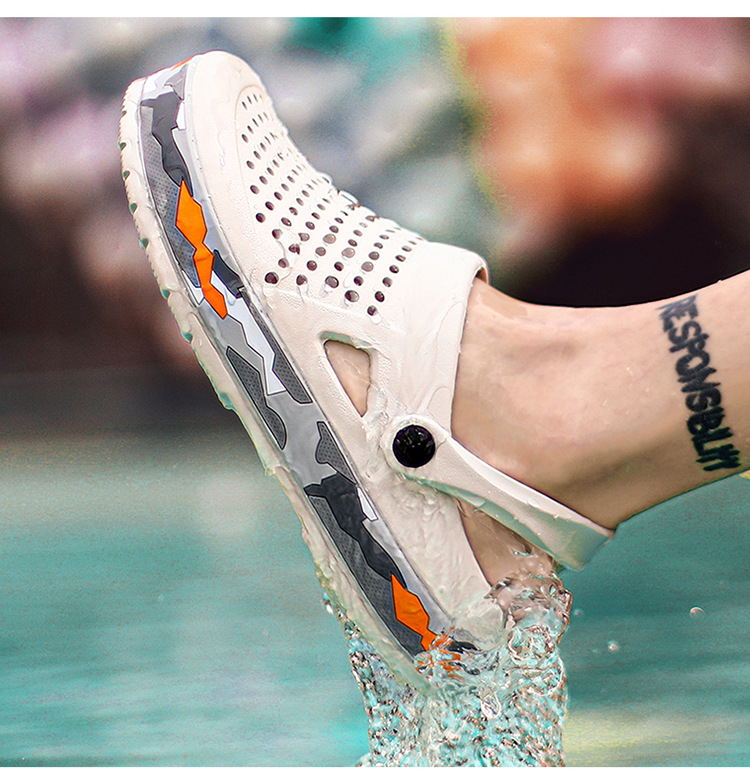 0916 Summer Beach Hole Fashion Trend Two Wear Men's Sandals Camo Shoes_voghion.com