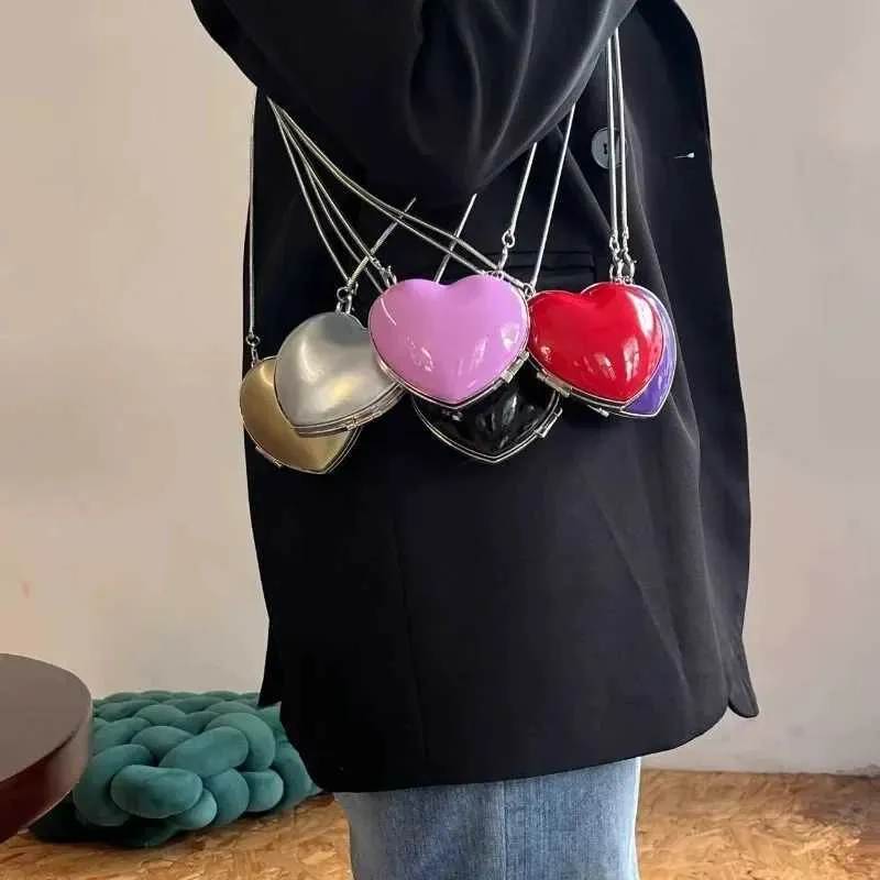 Herzform Mini-Geldbörsen Mode Splitter Damen Abend Party süße Schultertasche Umhängetaschen klein_voghion.com