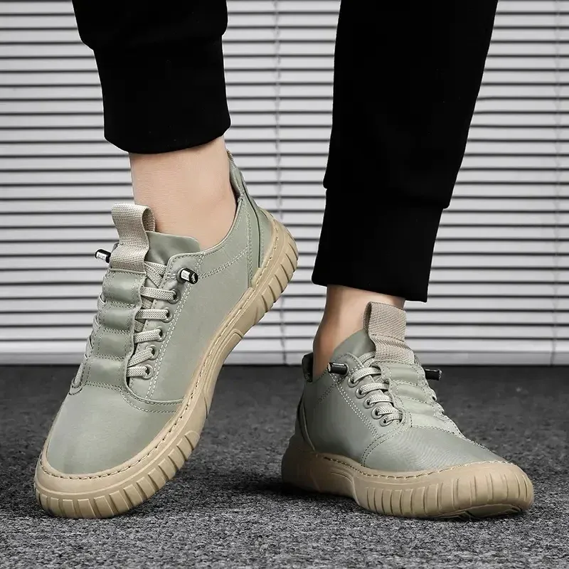 Baskets noires décontractées et respirantes pour hommes, chaussures de conduite, de marche, de tennis, de skate, plates, Zapatillas Hombre 240617_voghion.com