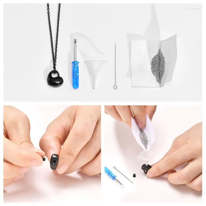 Collier avec pendentif en forme de cœur en forme d'urne en acier inoxydable 316L pour femme, chaîne KOTiK Fashion, couleur noir, or et argent_voghion.com