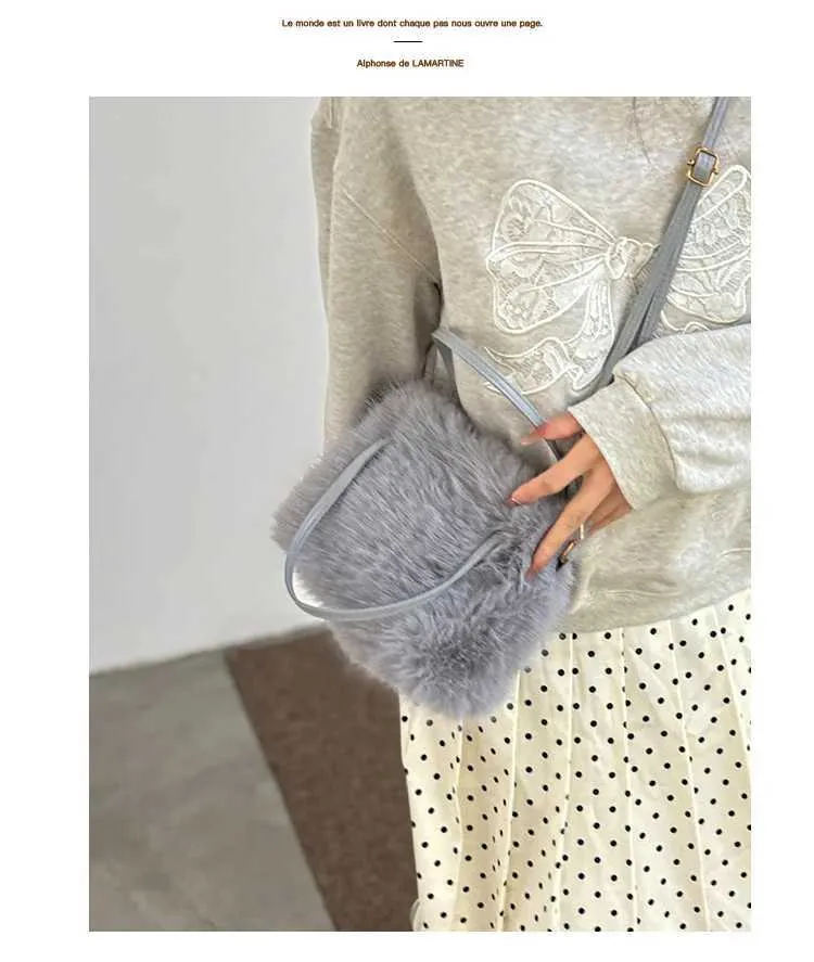 Damen Solid Plüsch Handtasche Fluffeg Weich Casual Kleng Satchelen Crossbody Taschen Grouss Kapazitéit Weiblech Versatile Messenger_voghion.com