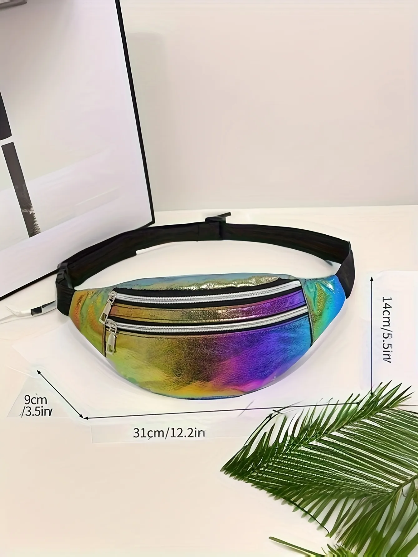 Marsupio con ologramma laser a colori sfumati, marsupio a tracolla, borsa da viaggio, per camminare, correre, escursioni, ciclismo, sport_voghion.com