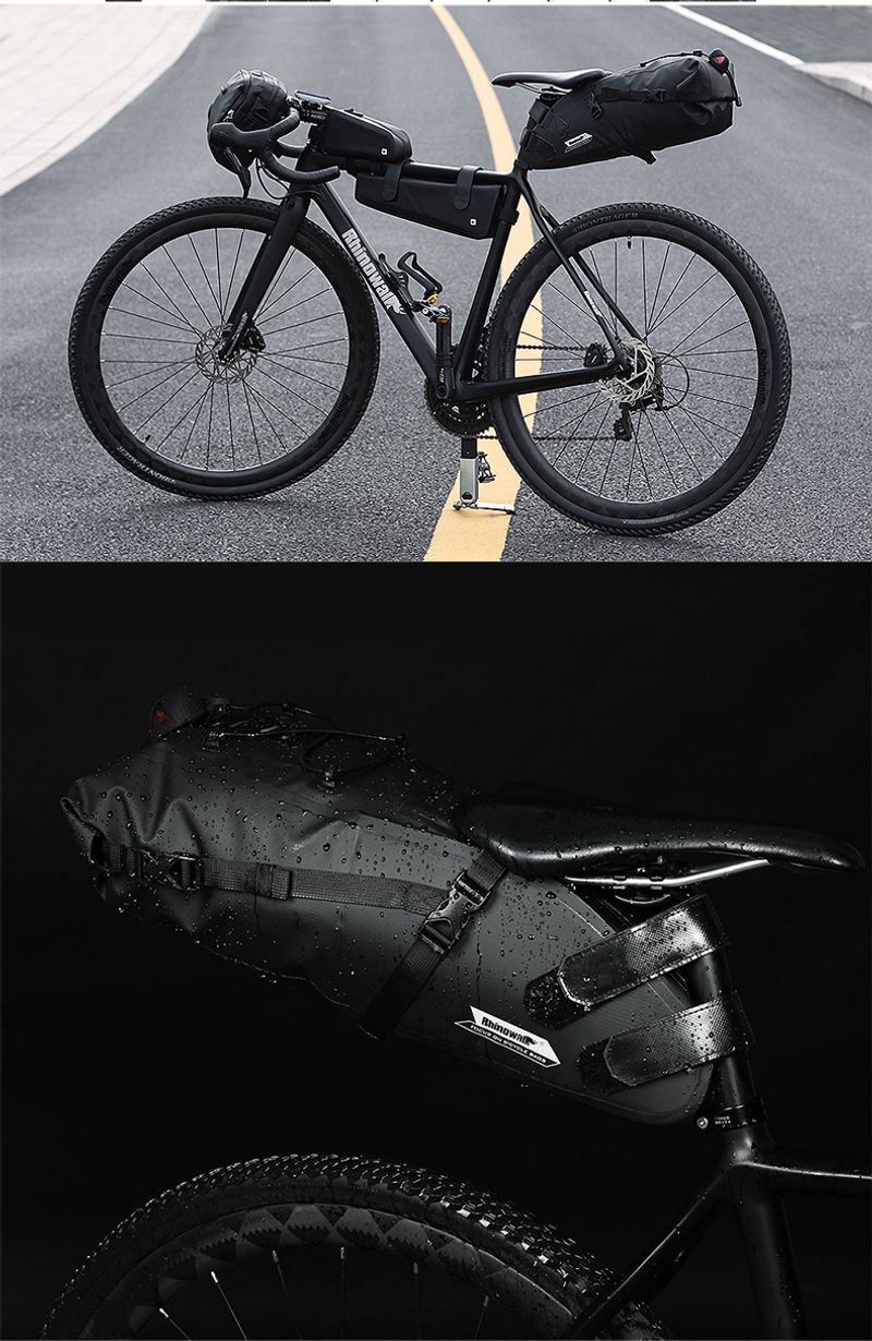 RHINOWALK Rhino Full Waterproof Bicycle Saddle Tail Bag Large Capacity 10L Road Bike Lightweight Long Distance Riding_voghion.com